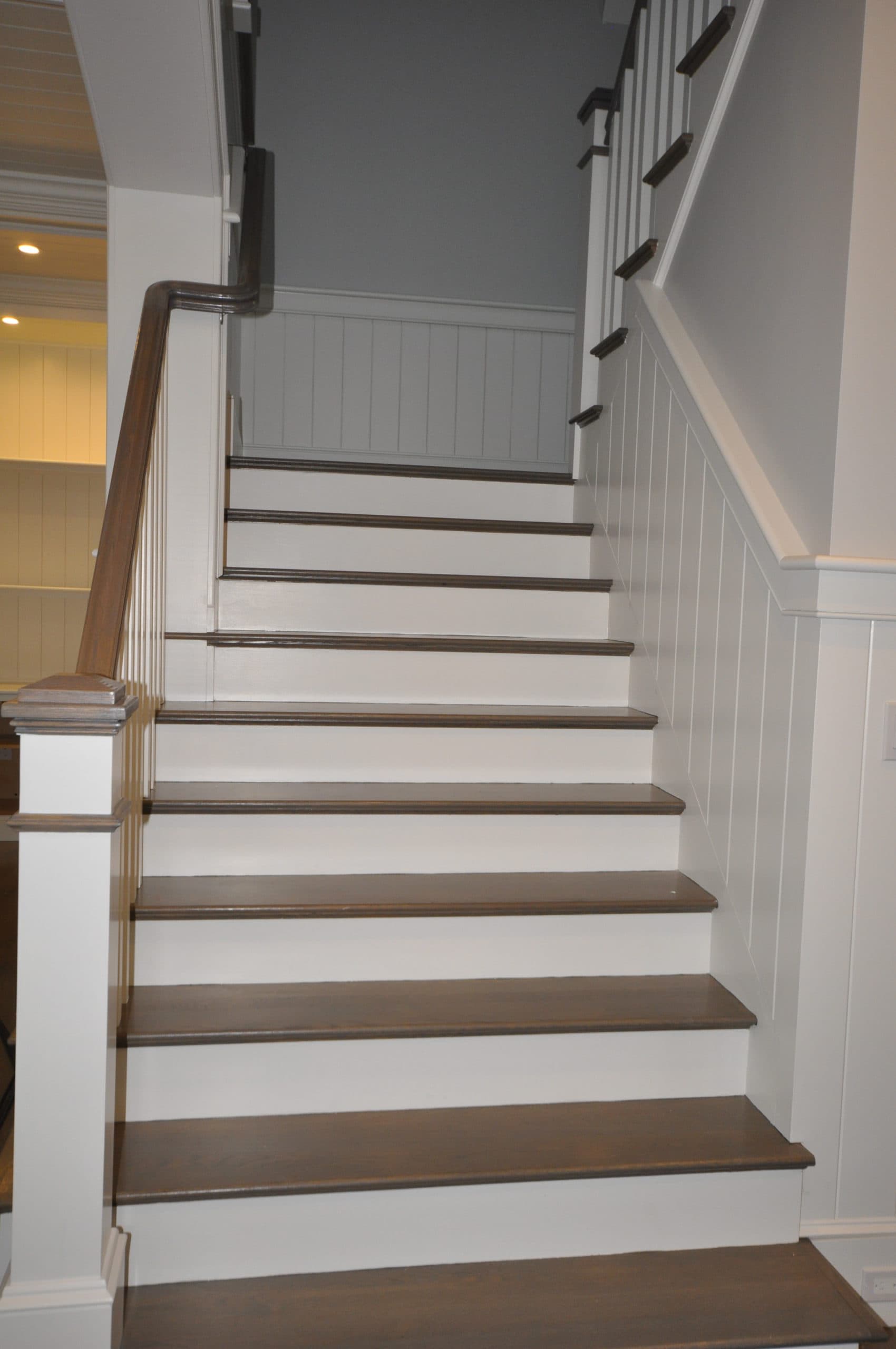 Stained staircase Cape Cod