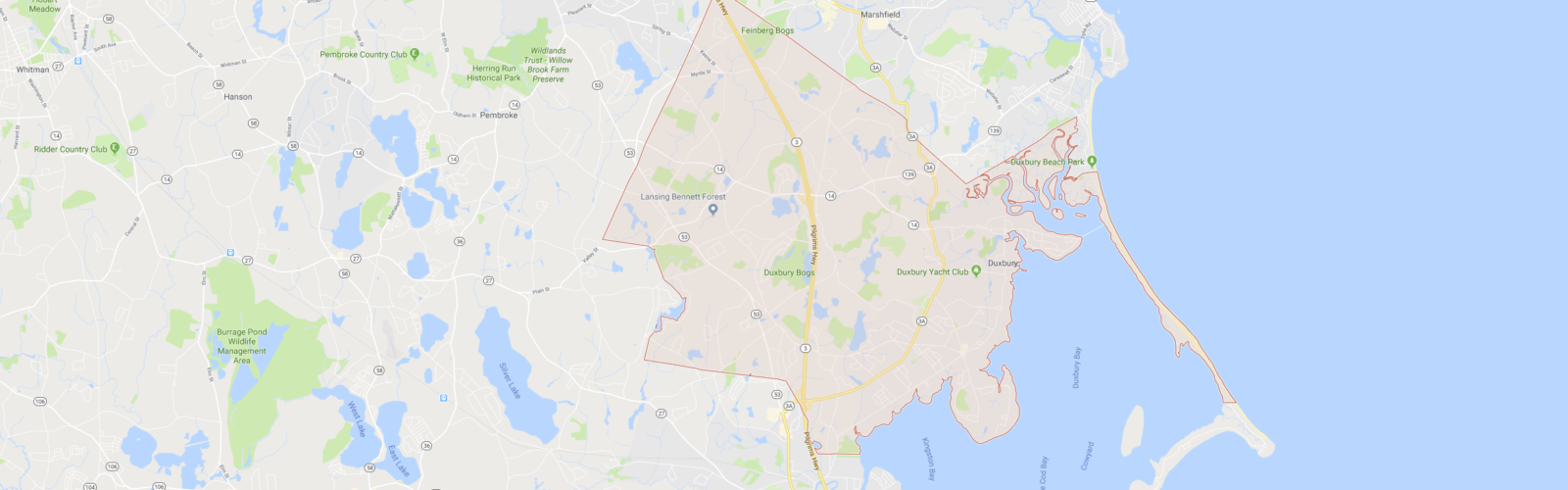 dux Duxbury map